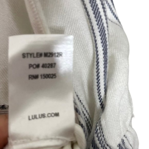 Lulus Climb Aboard Grey and White Striped Romper Women’s Size Small - Picture 11 of 13